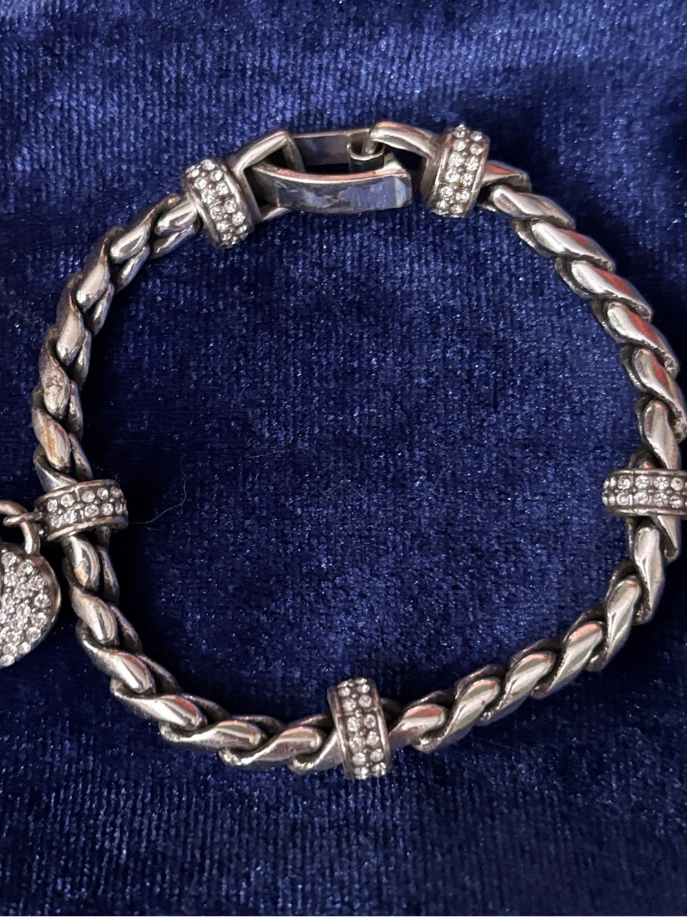 Brighton Breast Cancer Charm Statement Bracelet with Pavé Accent